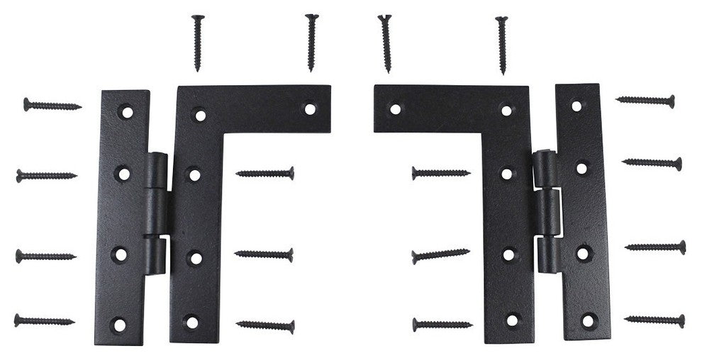 Pair Flush H-L Cabinet Hinge Wrought Iron 4.5"H Pack of 2 |