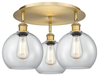 Innovations Athens 3 19.75" Flush Mount Brushed Brass