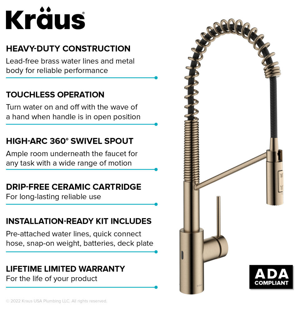 Oletto Touchless Pull-Down 1-Hole Kitchen Faucet