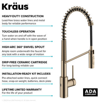 Oletto Touchless Pull-Down 1-Hole Kitchen Faucet