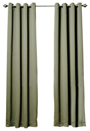 Solid Grommet Top Thermal Insulated Blackout Curtains, Olive, 120"
