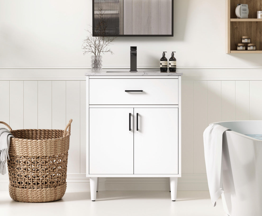 Home Living 24" Single Bathroom Vanity, White