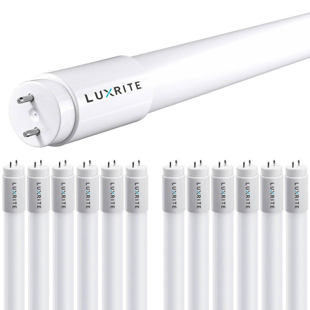 Luxrite 4FT T8 LED Tube Light 13W is 32W Soft White Damp Rated 12 Pack