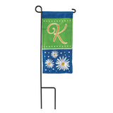 Flag  Double Applique  Daisy Monogram K Burlap  Mini