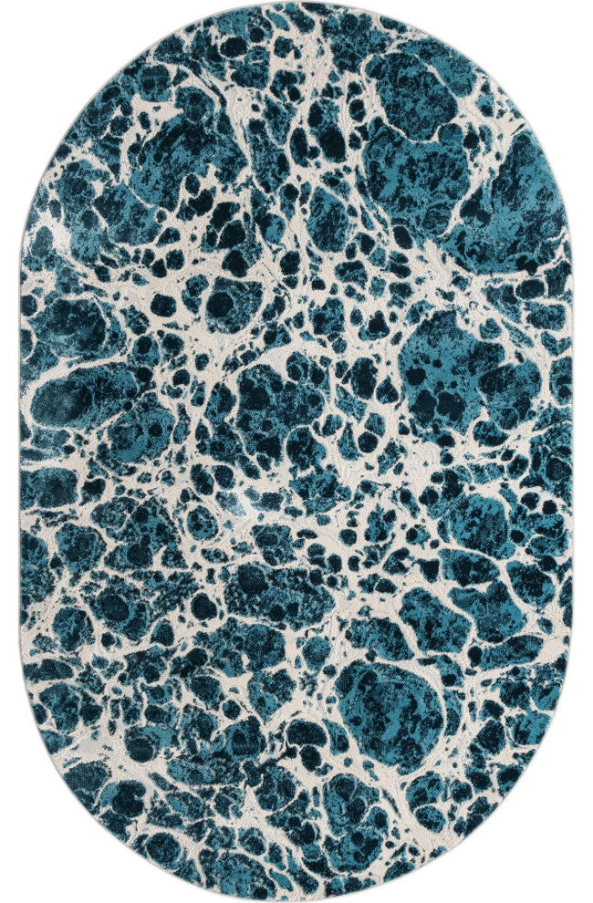 Unique Loom Oasis Breeze Area Rug, Blue, 5' 0 X 8' 0 Oval