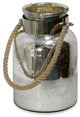 Payne Half Etched Glass Lantern Jar Antique Silver