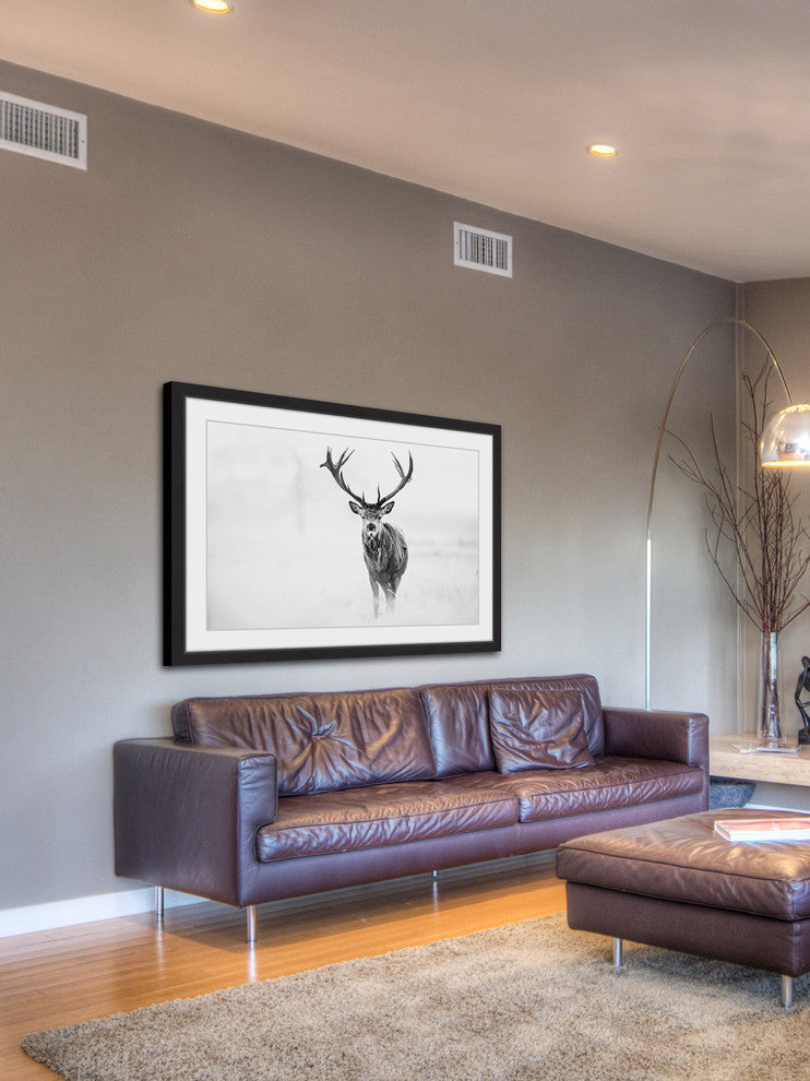 "Elk Stare" Framed Painting Print, 45x30