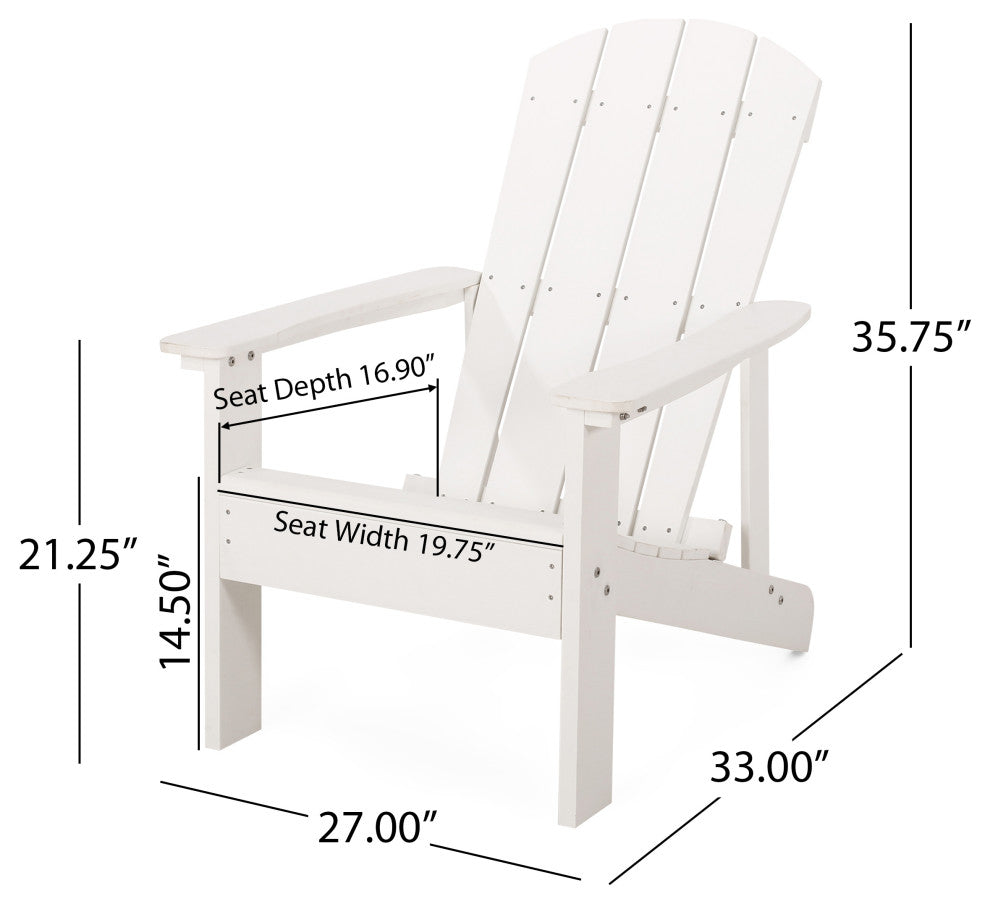 Anastasija Outdoor Faux Wood Adirondack Chair, White