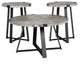 3 Piece Metal Wrap Coffee & Side Table Group - Dark Concrete