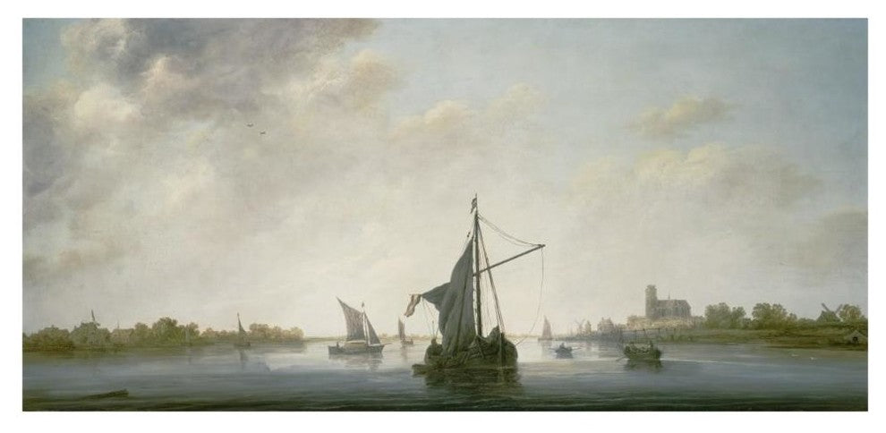 "A View of the Maas at Dordrecht" Digital Paper Print by Aelbert Cuyp, 46"x23"