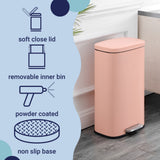 Curtis 8-Gallon Step-Open Trash Can, Pink