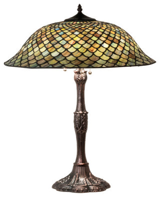 Meyda Lighting 147470 26" High Tiffany Fishscale Table Lamp