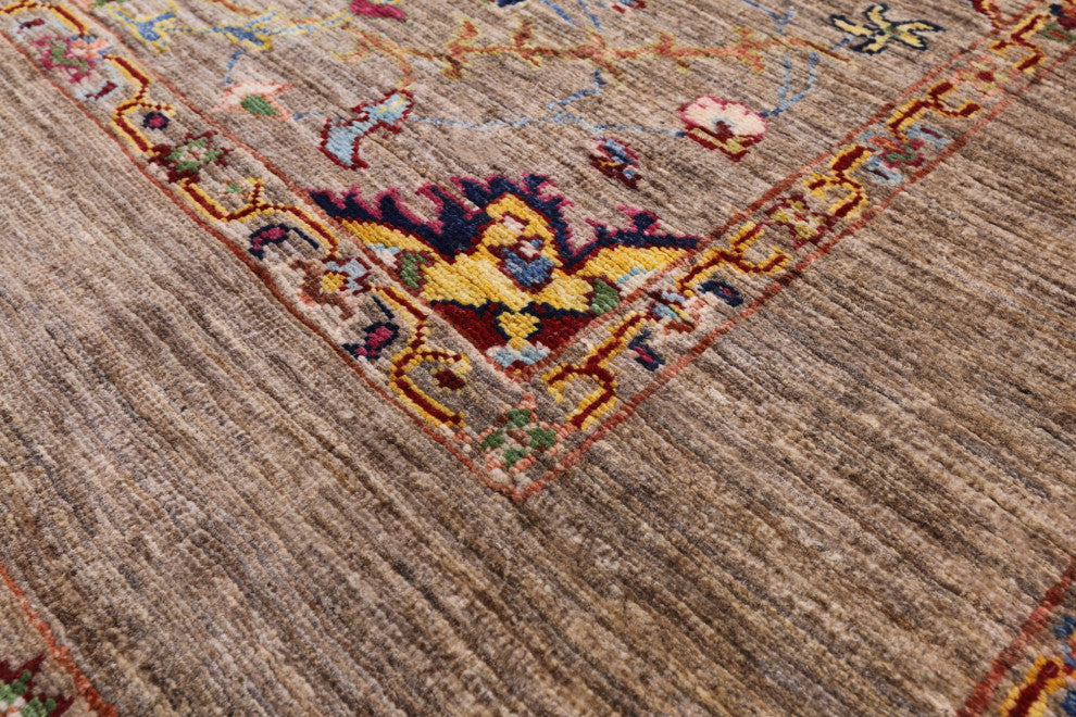 5' 1" X 6' 6" Hand Knotted Persian Tabriz Wool Rug Q7683