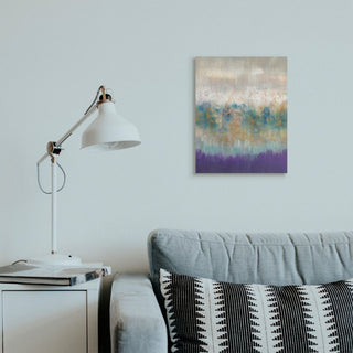 Elegant Purple Grey Gold Brush Stroke Abstract Painting,1pc, each 16 x 20