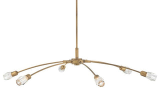 Fredrick Ramond FR33328 Atera 6 Light 60"W LED Crystal Sputnik - Heritage Brass