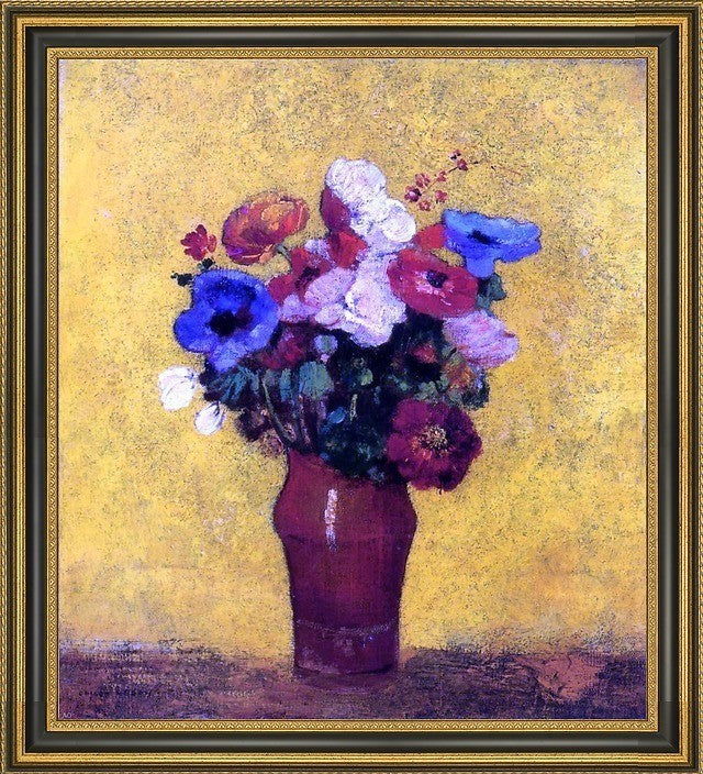 Odilon Redon Flowers Framed Premium Canvas Print, 20"x25"