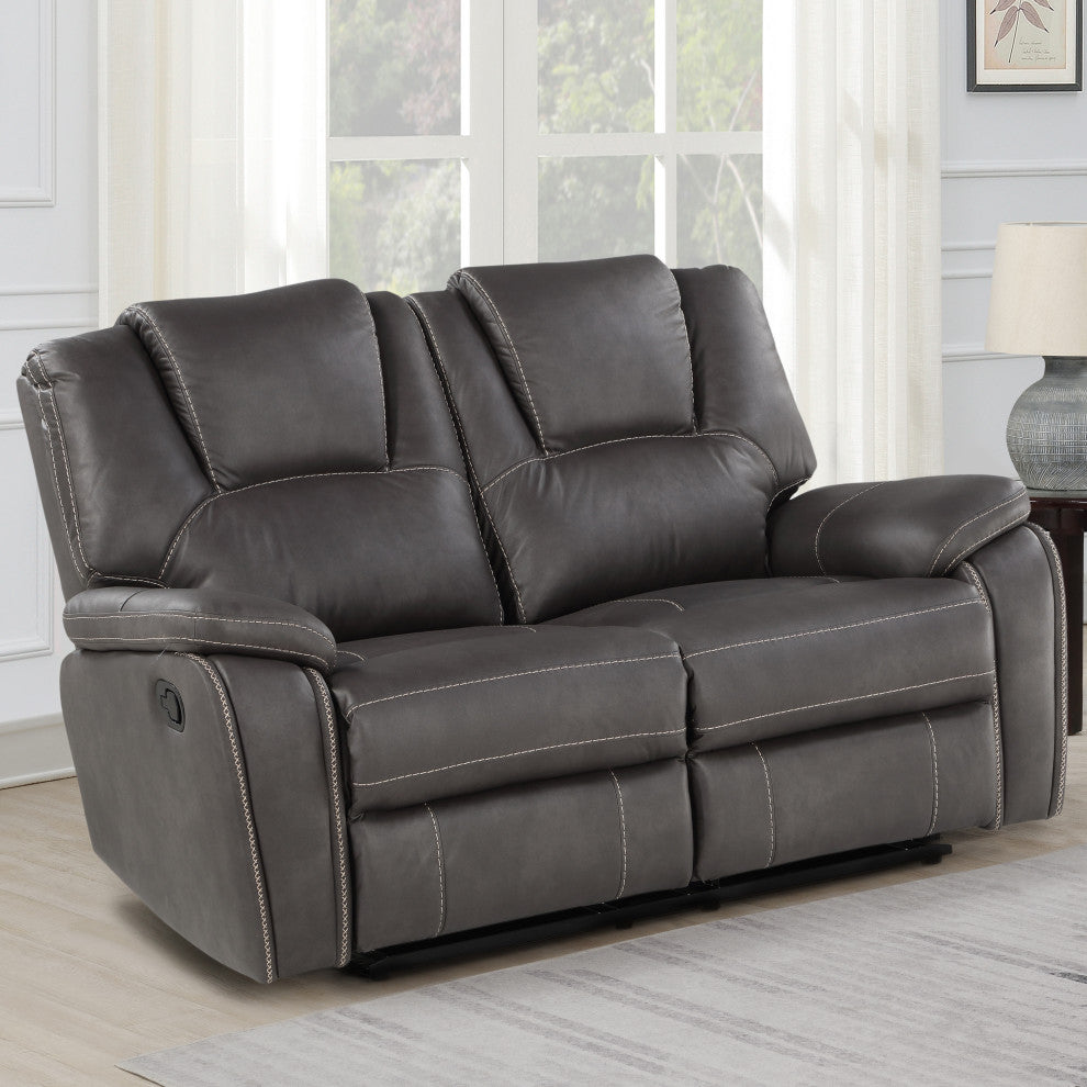 Katrine Manual Reclining Loveseat, Charcoal