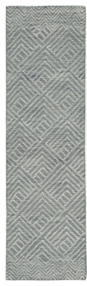 HomeRoots 96" X 132" Denim Wool Rug