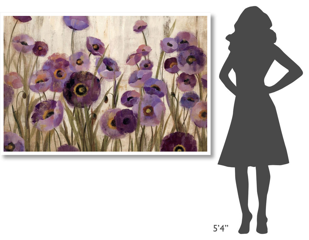 "Pink and Purple Flowers" Digital Paper Print by Silvia Vassileva, 62"x42"