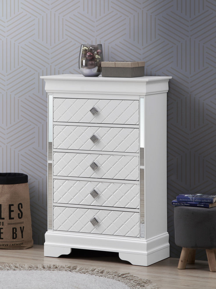Verona 5-Drawer Chest, White