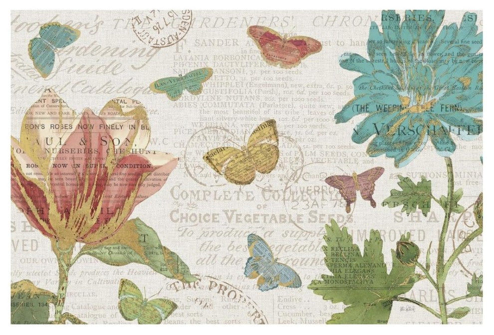 "Bookshelf Botanical I" Digital Paper Print by Katie Pertiet, 32"x22"