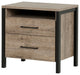 South Shore Munich 2-Drawer Nightstand, Weathered Oak And Matte Black