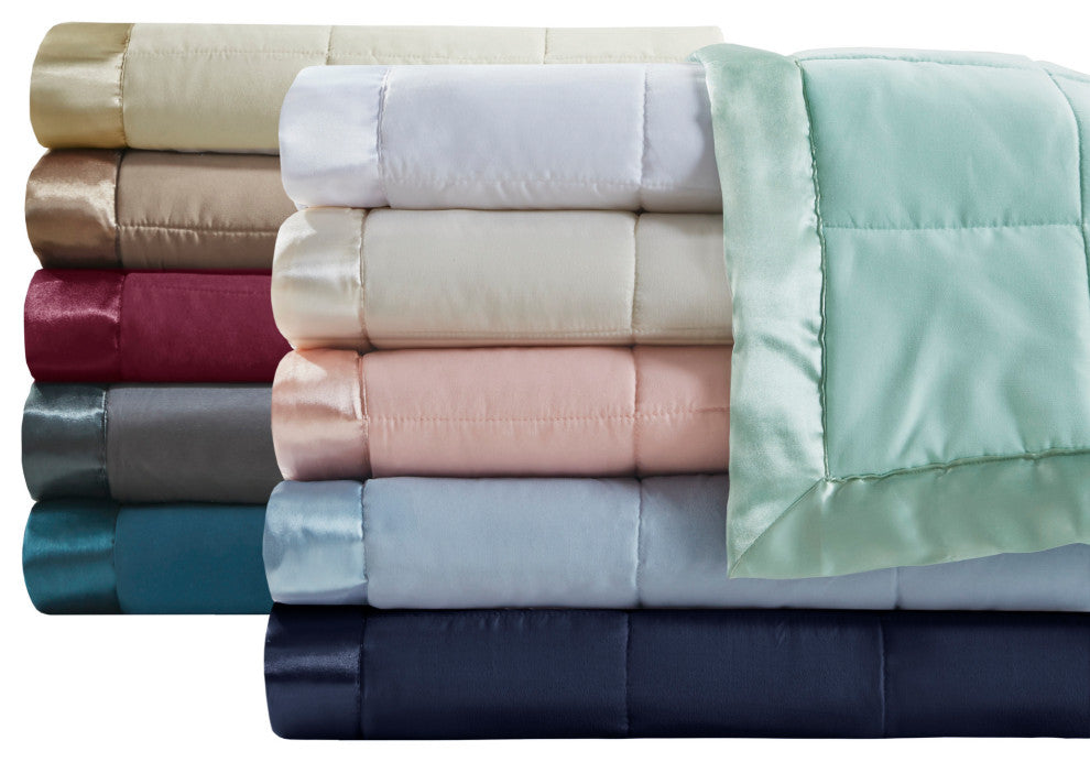 Madison Park Microfiber Blanket, Cream, Twin