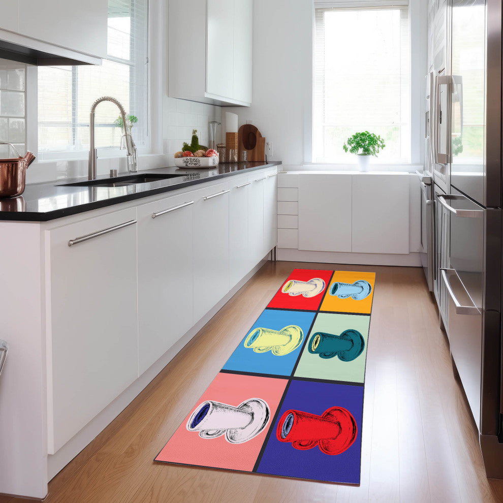 Indoor/Outdoor Kendall KE10 Multi Machine Washable 2'3" x 7'6" Runner Rug