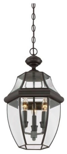 Quoizel NY1179Z Three Light Outdoor Hanging Lantern Newbury Medici Bronze