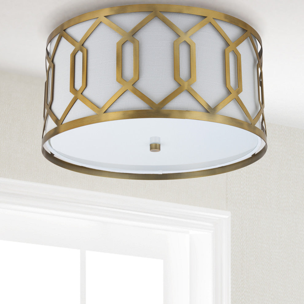 Hex 3-Light 16.25" Metal Flush Mount