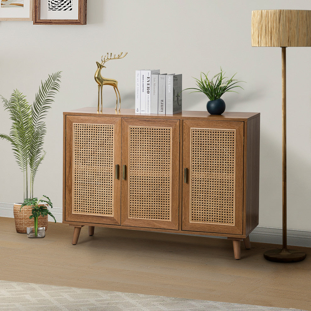 3-Door Accent Cabinet, Walnut