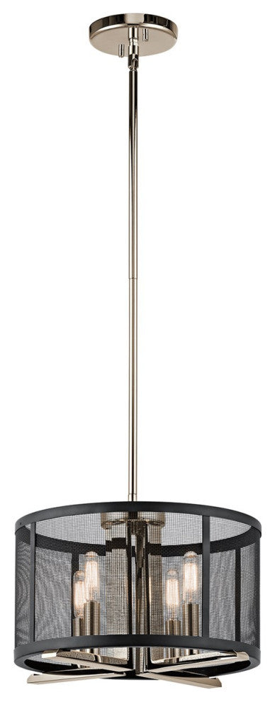 Kichler Titus 4 Light Pendant-Semi Flush in Polished Nickel