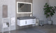 CastelloUSA Amazon 48" Wall Mounted Vanity Set, White, Gray Top, Chrome Handles