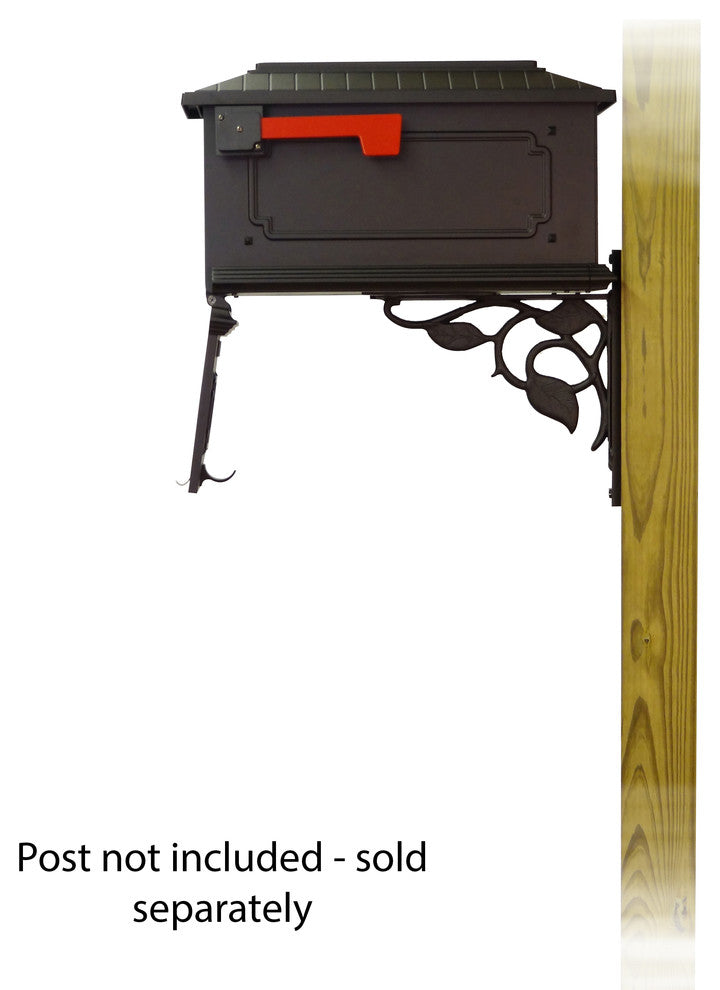 Kingston Curbside Mailbox With Floral Front Single Mailbox Mounting Bracket
