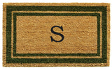 Sage Green Border 18"x30" Monogram Doormat, Letter S