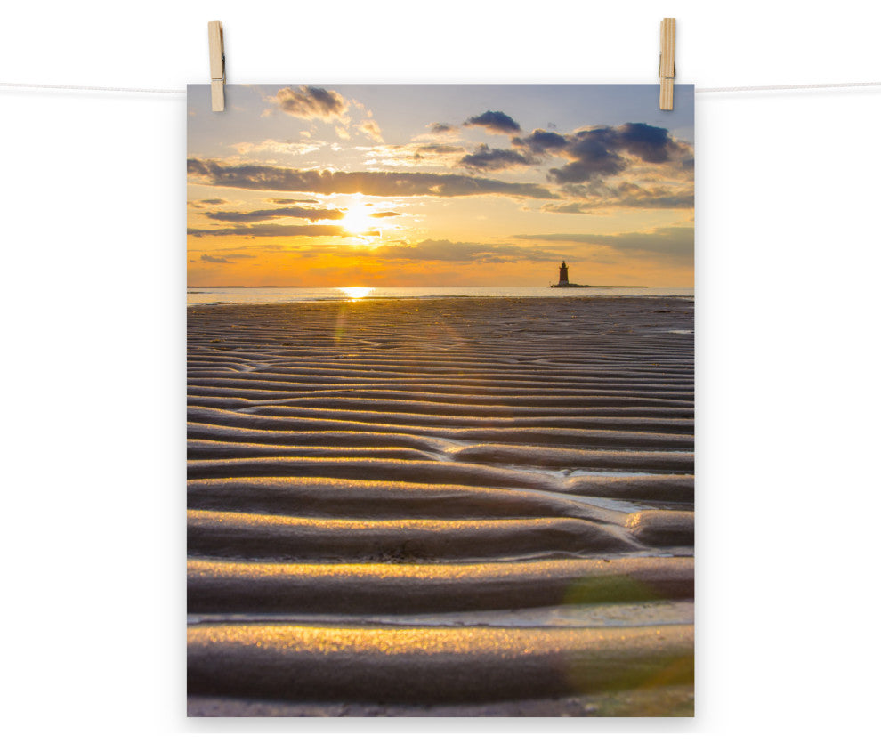 Sandbars Landscape Photograph, Beach Unframed Wall Art Print, 16" X 20"
