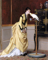 Gustave Leonhard De Jonghe Le Baiser 20"x25" Premium Canvas Print