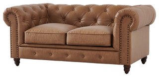 Cornelia Modern Contemporary Eco Leather Love Seat - Light Brown