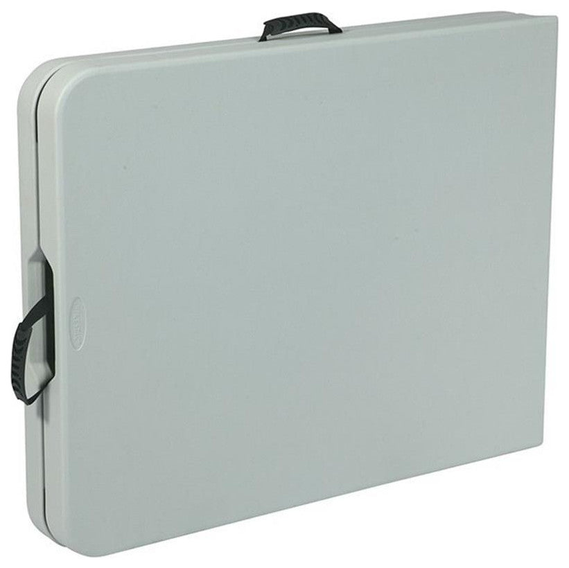 6 foot Resin Multi Purpose Center Light Gray Fold Table with Wheels