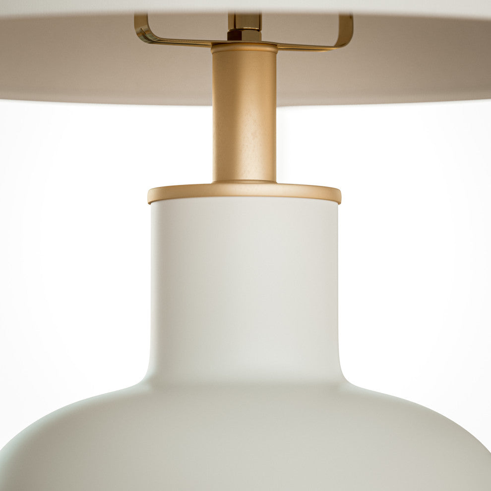 Kenroy 34343WH 1-Light Table Lamp, Saul