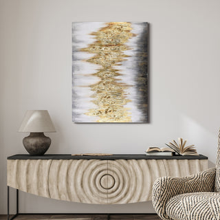 Gold Abstract Textured Metallic Hand Painted Wall Art by Martin Edwards