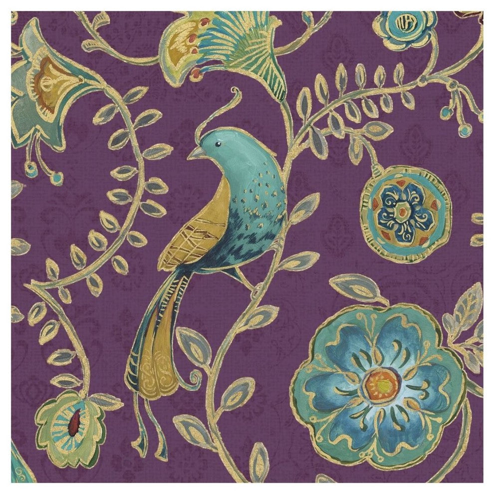 "Bohemian Wings VIII Aubergine" Paper Print by Daphne Brissonnet, 20"x20"