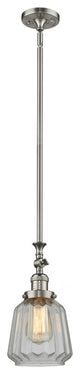 Chatham 1-Light Mini Pendant, Brushed Satin Nickel, Clear