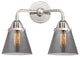 Small Cone Bath Vanity Light, Polished Chrome, Plated Smoke, Plated Smoke