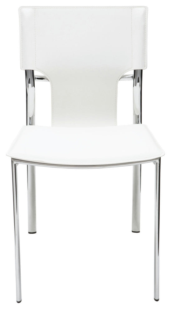 Nuevo Living Lisbon Dining Chair, White Leather