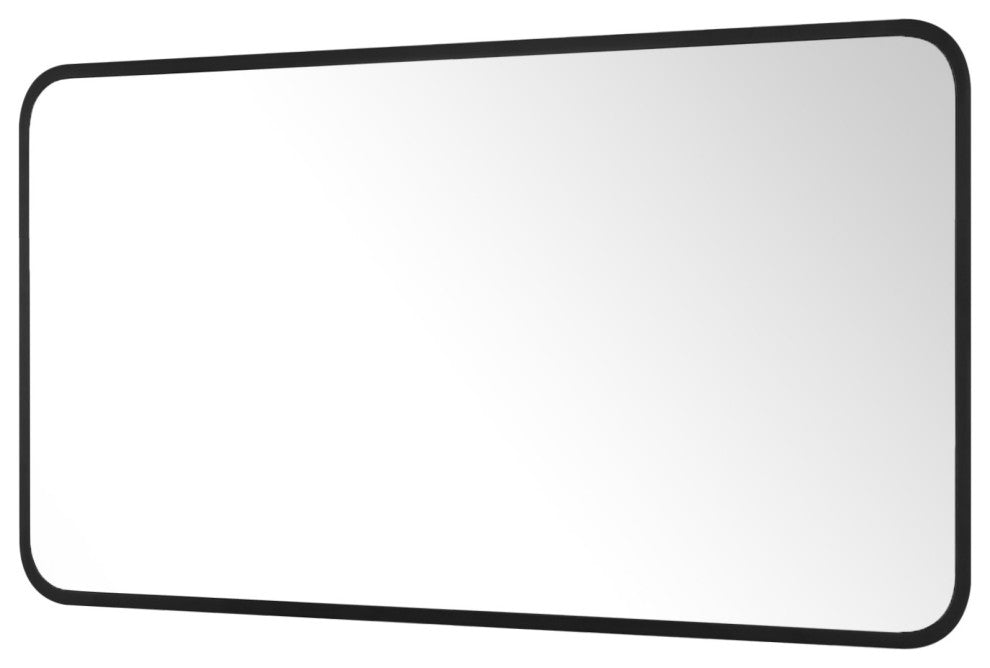 Rounded Rectangular Metal Framed Bathroom Vanity Mirror, 20"x40"
