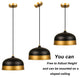 Matte Black and Gold Dome Pendant Light  Slop Ceiling Hanging Lamp