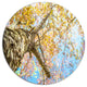 Under Branch Of Yellow Cherry Tree, Trees Large Disc Metal Artwork, 11"