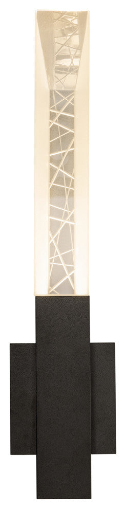 Refraction Outdoor Sconce, Coastal Black Finish, Clear Glass