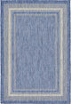 Unique Loom Blue Soft Border Outdoor 4' 0 x 6' 0 Area Rug